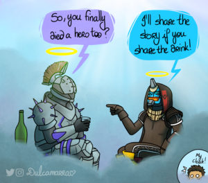 Cayde-6 meets Saint-14 in Exo paradise