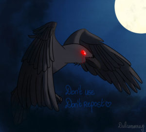 scary crow in the night