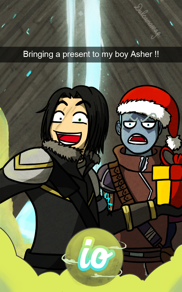 JP the Warlock takes a selfie with Asher Mir for christmas
