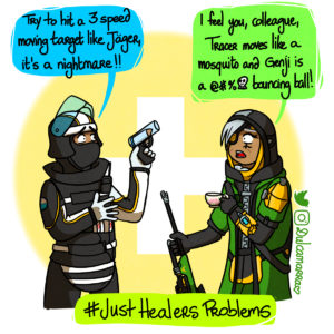 Ana and Doc discussing their issues about being a healer