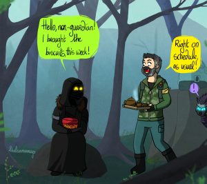 Xur and Devrim having tea on the EDZ