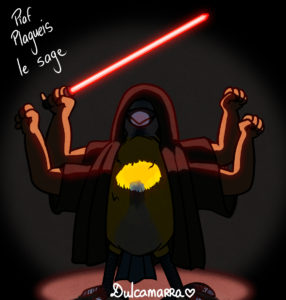 Darth plagueis the wise bird with arms