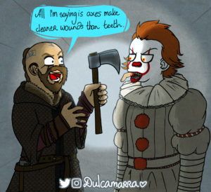 Pennywise the dancing clown and Floki the boat builder