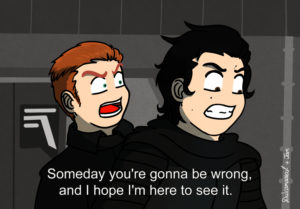 General Hux and Kylo Ren in a Han/Leia dynamic