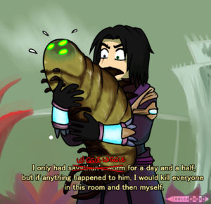 My warlock holding Savathun's worm