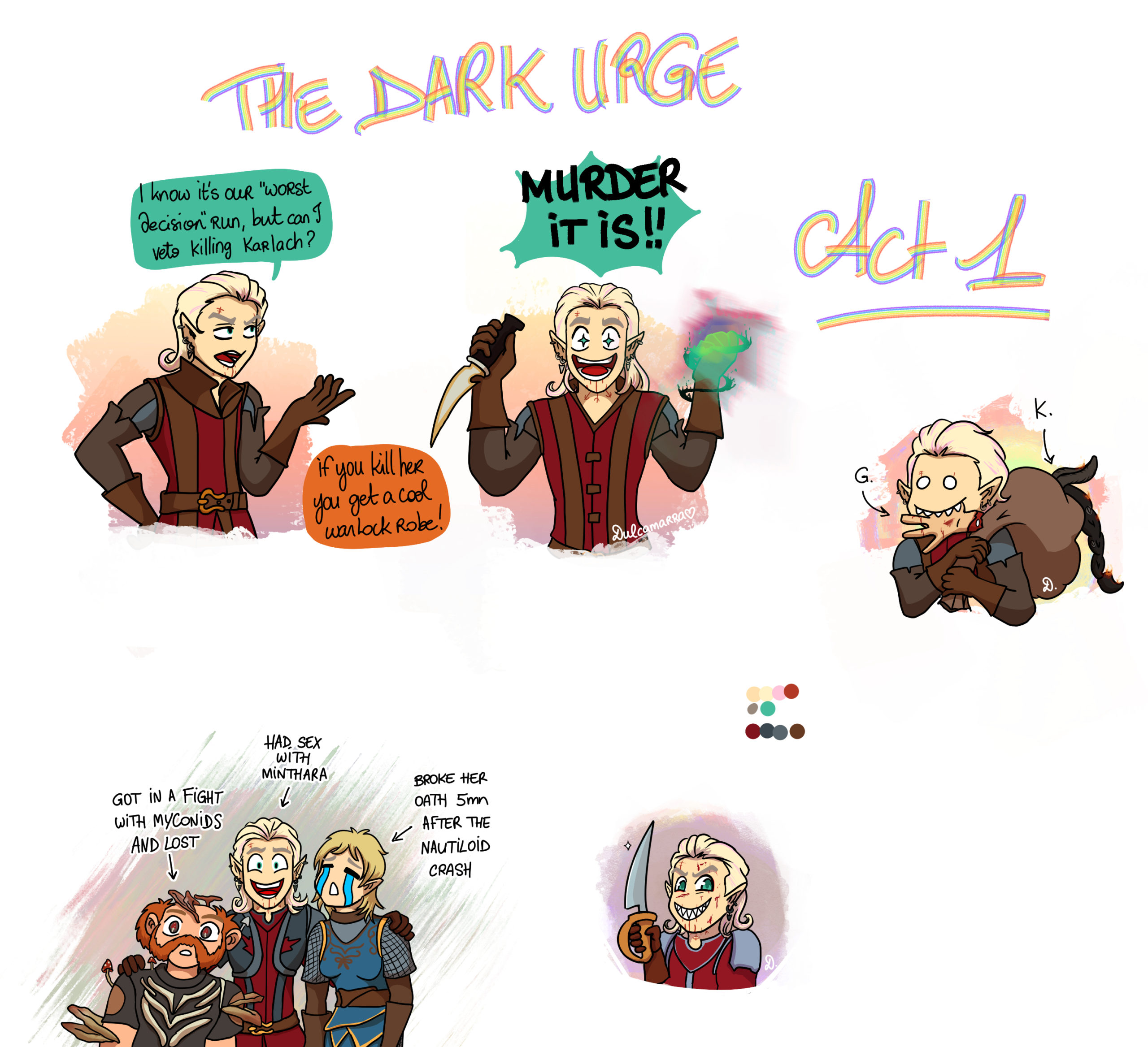 My Dark Urge character Viserion in Act 1 of Baldur's Gate 3