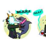 President Loki being spat at in Marvel Rivals by Jeff the land shark