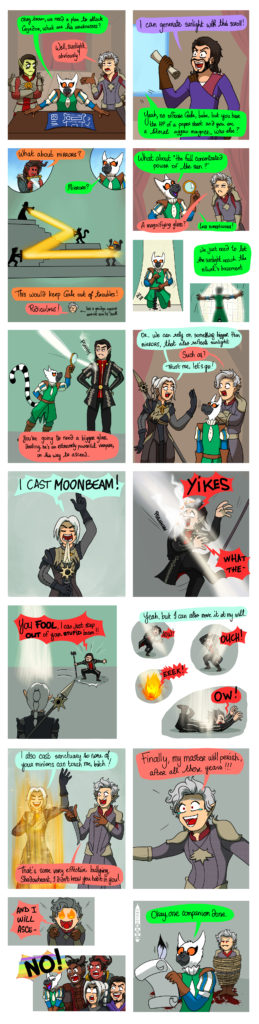 How to defeat Cazador Szarr in Baldur's Gate 3 by bullying him with the moonbeam spell